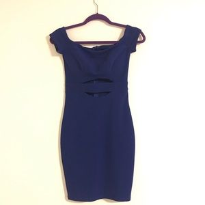 Royal blue cut out dress
